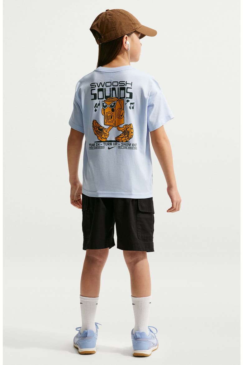 Kids' Max90 Swoosh Sounds Graphic T-Shirt, Alternate, color, HYDROGEN BLUE