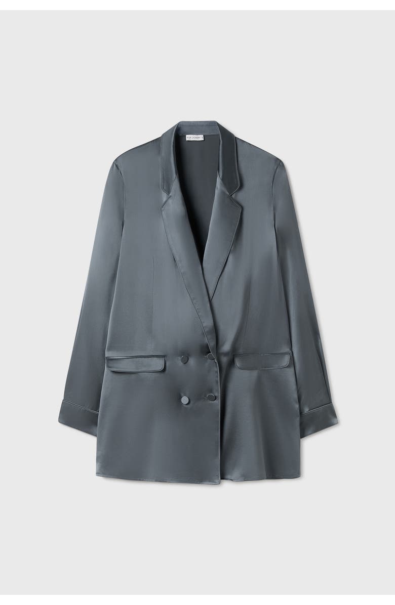 SILK LAUNDRY RELAXED BLAZER SLATE, Main, color, Slate