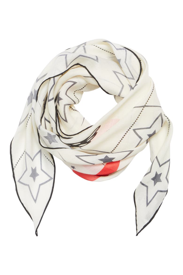 Creatures Diamond Scarf, Alternate, color, WHITE