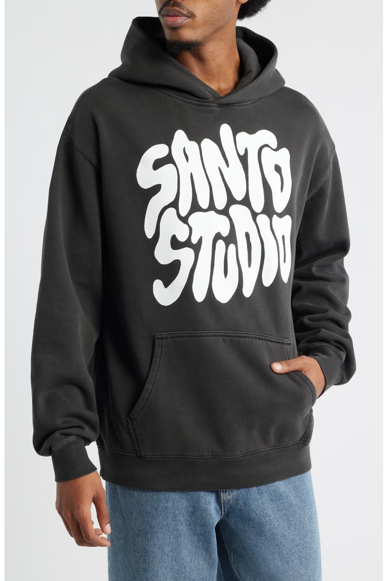 Santo Type Graphic Hoodie, Main, color, VINTAGE BLACK