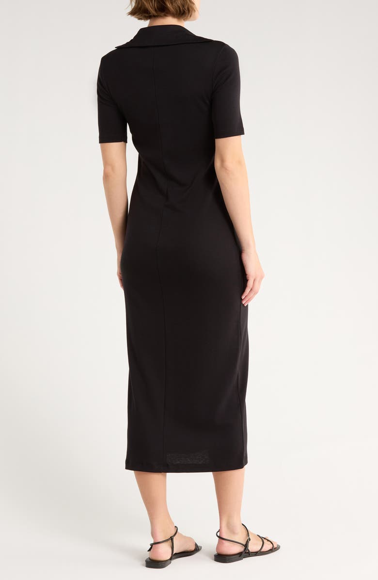 Vince Short Sleeve Polo Dress, Alternate, color, Black