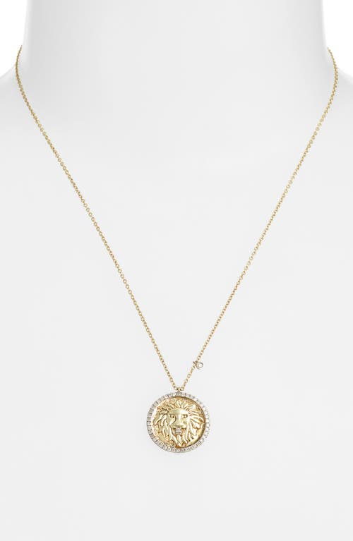 Meira T Lion Disc Pendant Necklace In Gold