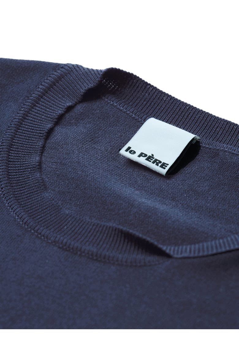 Twist Collar Cotton Sweater, Alternate, color, Sleight Blue