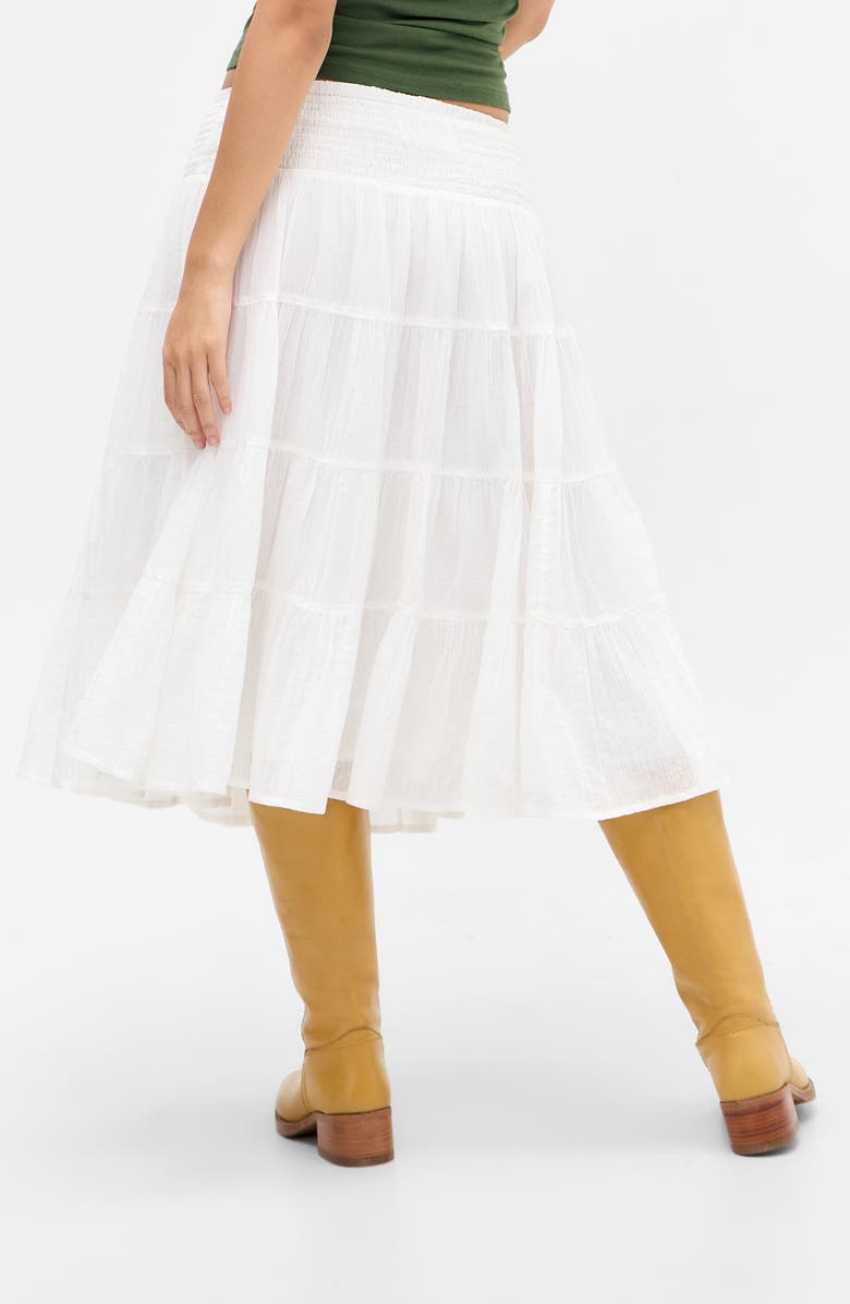 BDG Urban Outfitters Bea Cotton Tiered Skirt, Alternate, color, White