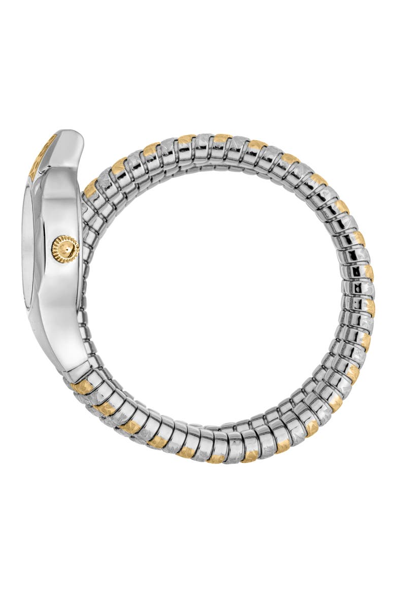 Snake Wraparound Bracelet Watch, 22mm x 35mm, Alternate, color, TWO TONE SILVER / GOLD