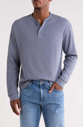Long Sleeve Waffle Knit Henley