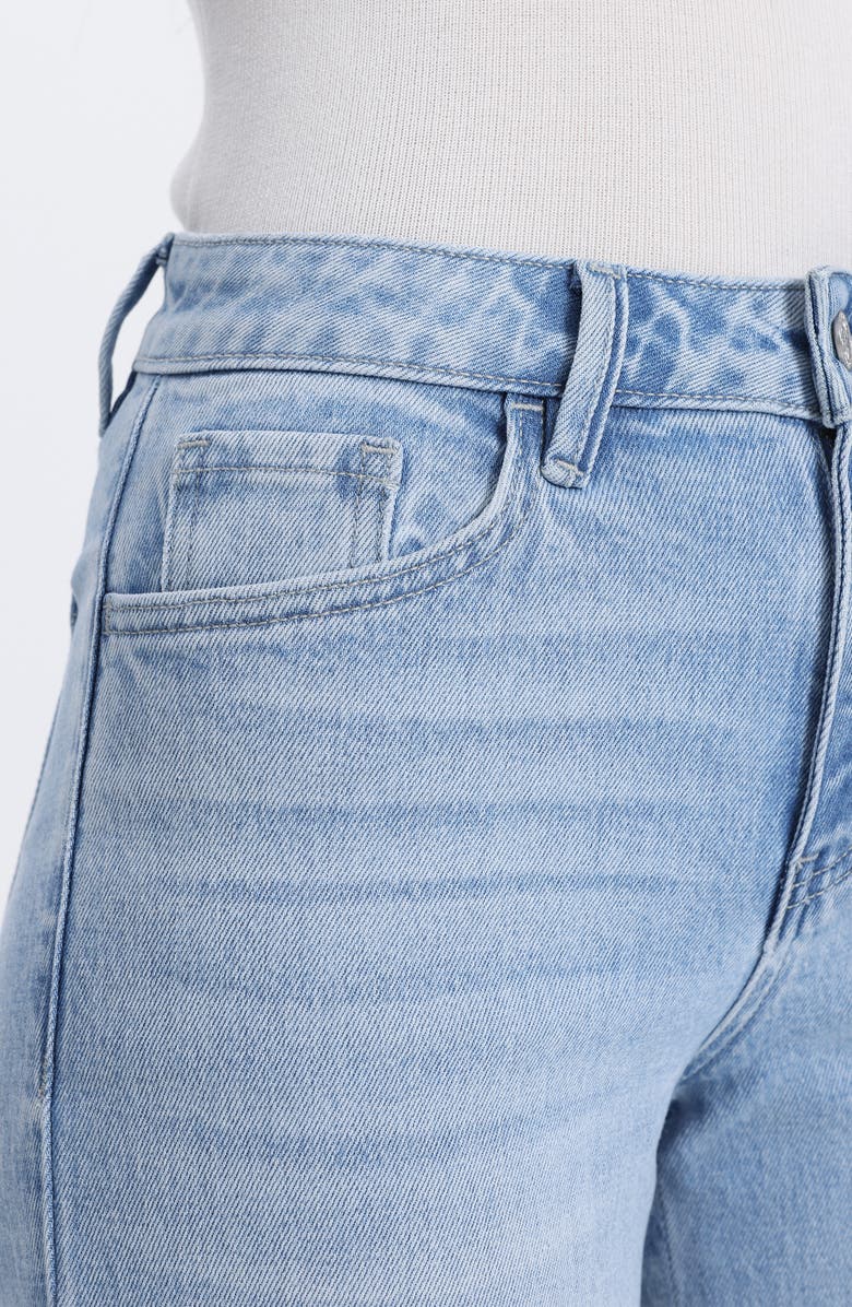 Bayeas Floral Raw Hem Straight Leg Jeans, Alternate, color, Light Blue