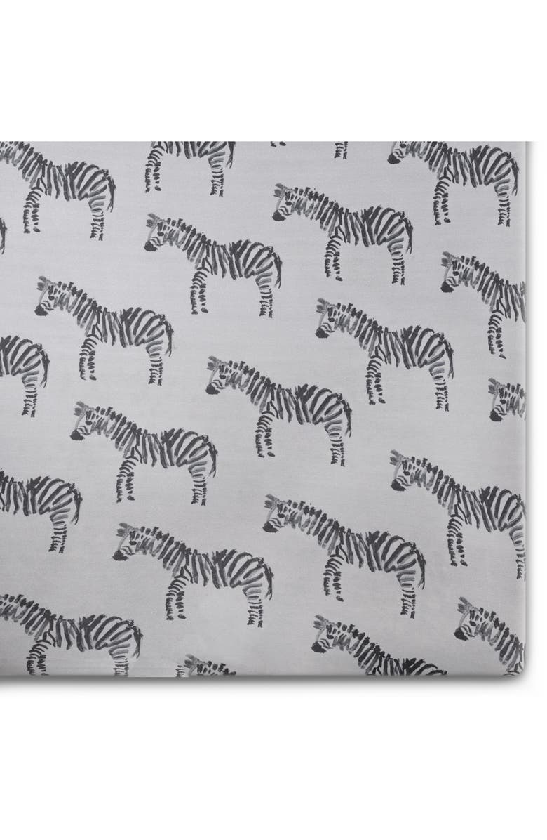 Oilo Zebra Changing Pad Cover & Jersey Crib Sheet Set, Alternate, color, Gray