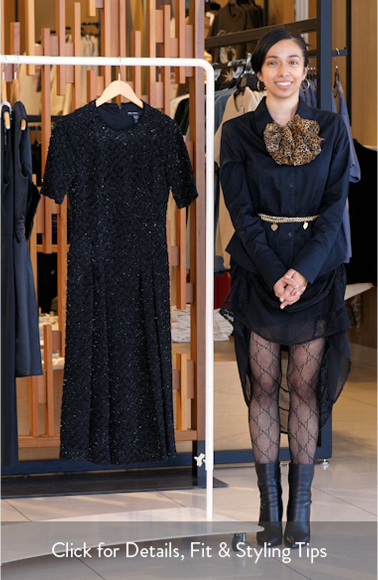 Metallic Fit & Flare Midi Dress, sales video thumbnail