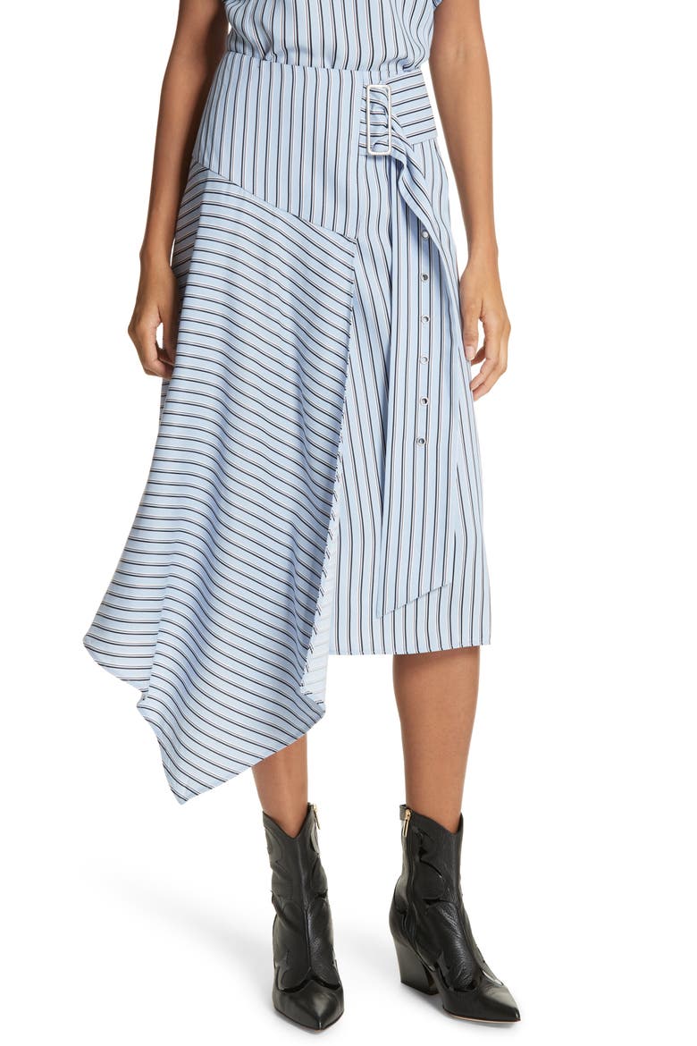 Stripe Midi Skirt, Main, color, BLUE MULTI