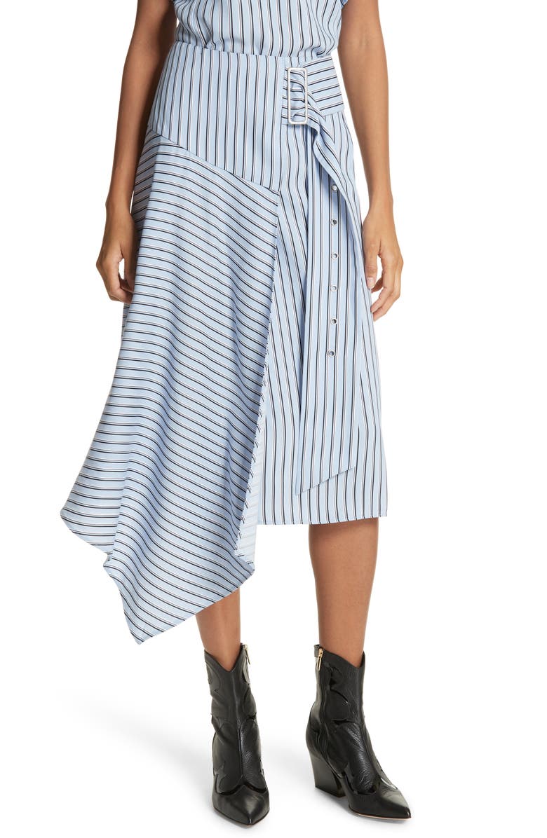 Tibi Stripe Midi Skirt, Main, color, 