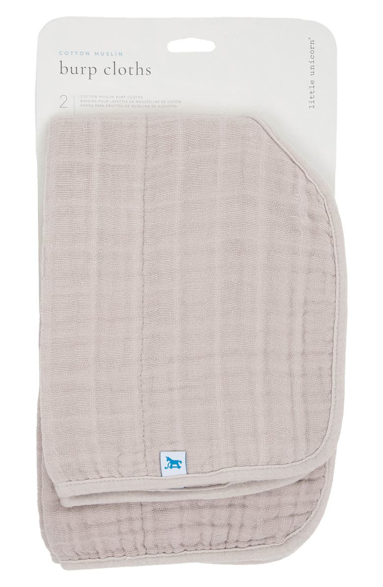 little unicorn 2-Pack Cotton Muslin Burp Cloths, Alternate, color, Porpoise