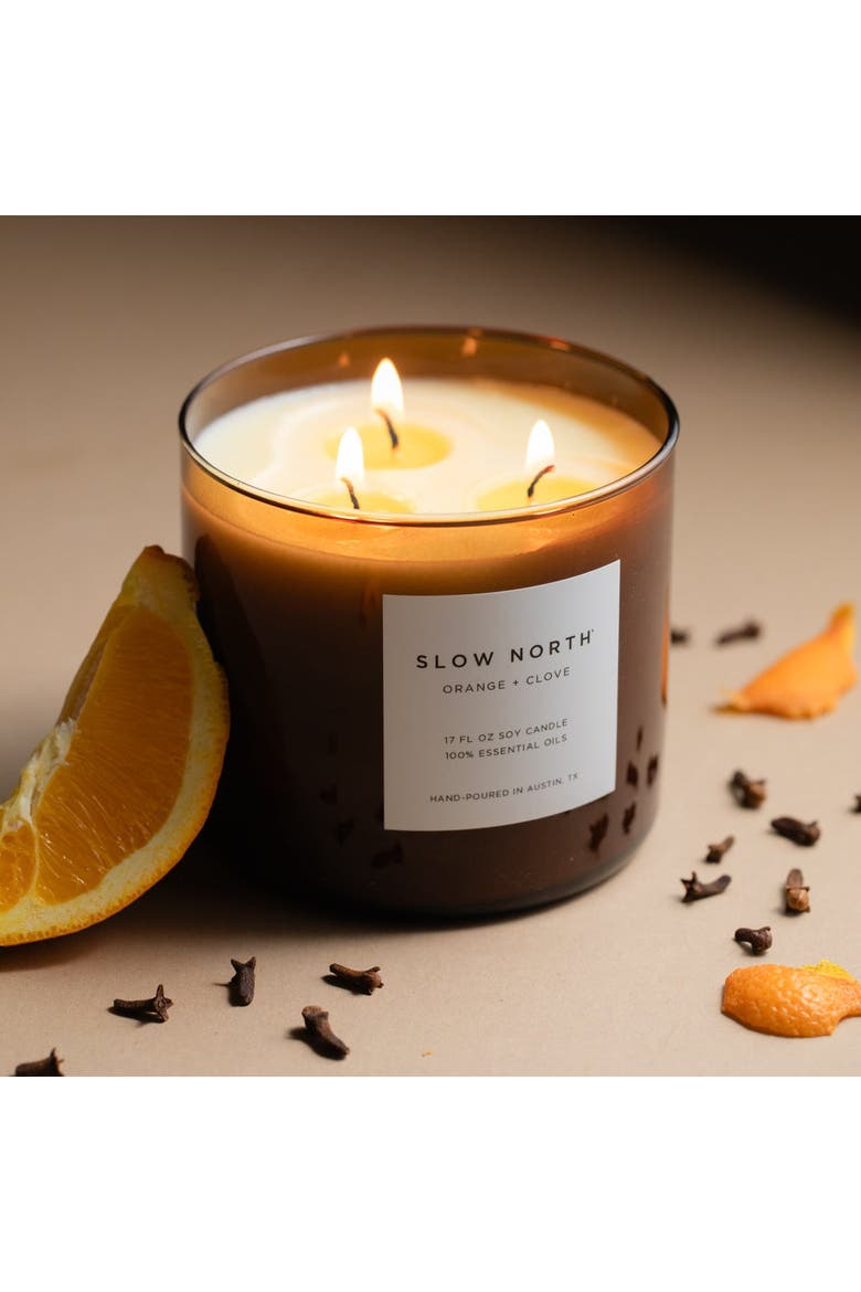 Orange + Clove - Signature 3-Wick Candle, Alternate, color, Brown