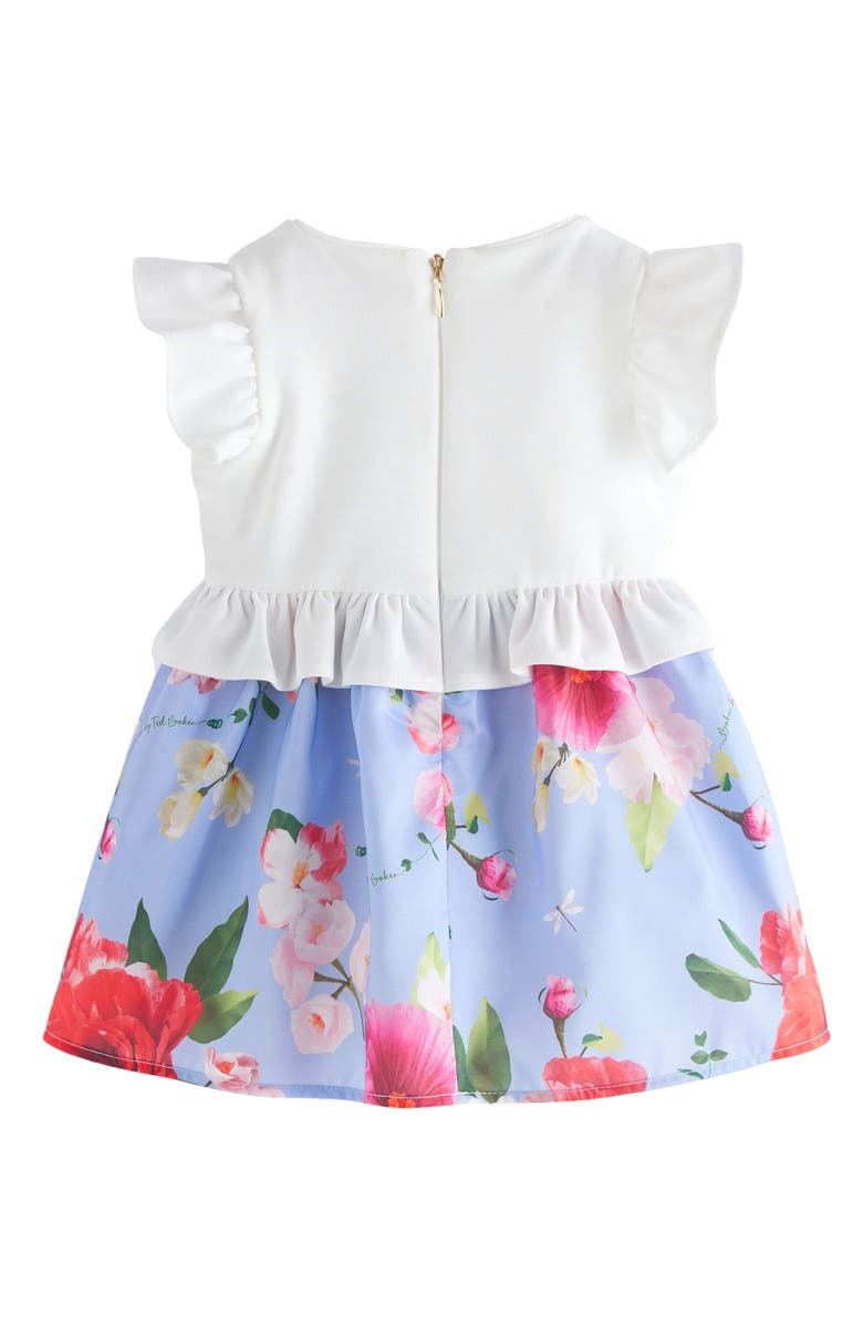 Baker by Ted Baker Ruffle Mixed Media Dress, Alternate, color, 