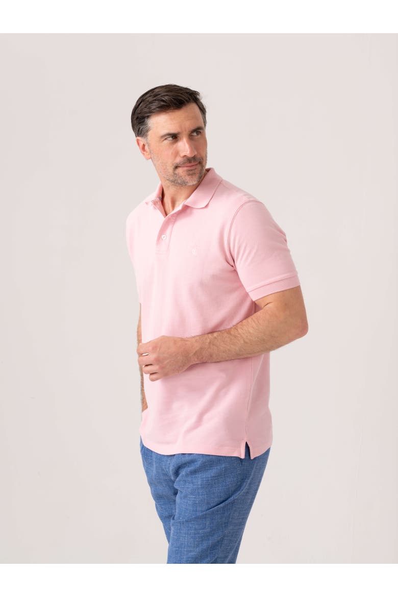Piqué Cotton Short Sleeve Polo Shirt, Alternate, color, Pink