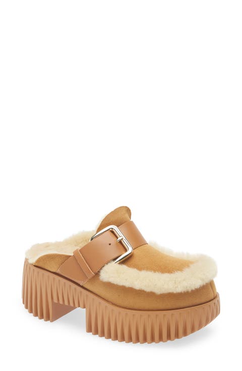 Plia Amber Genuine Shearling Platform Clog (Women)