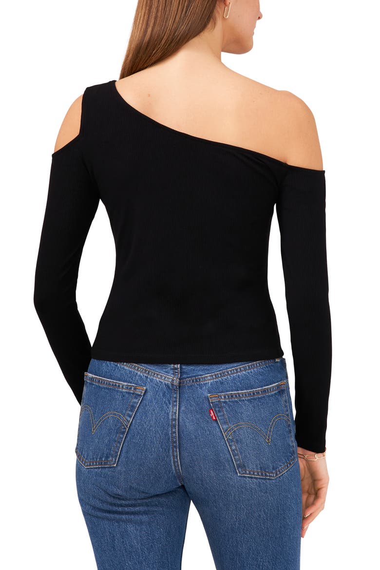 Asymmetric One-Shoulder Top, Alternate, color, RICH BLACK