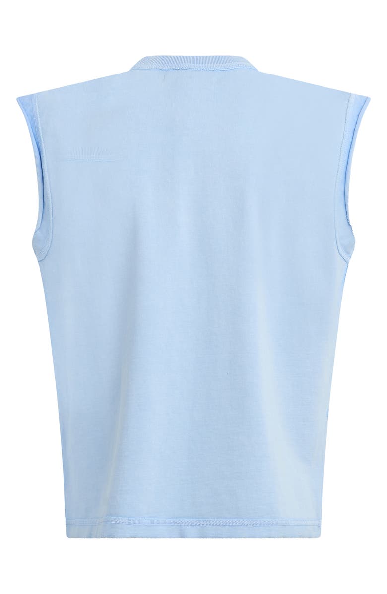 Hudson Jeans Leo Cut Off Logo Graphic T-Shirt, Alternate, color, Blue Storm