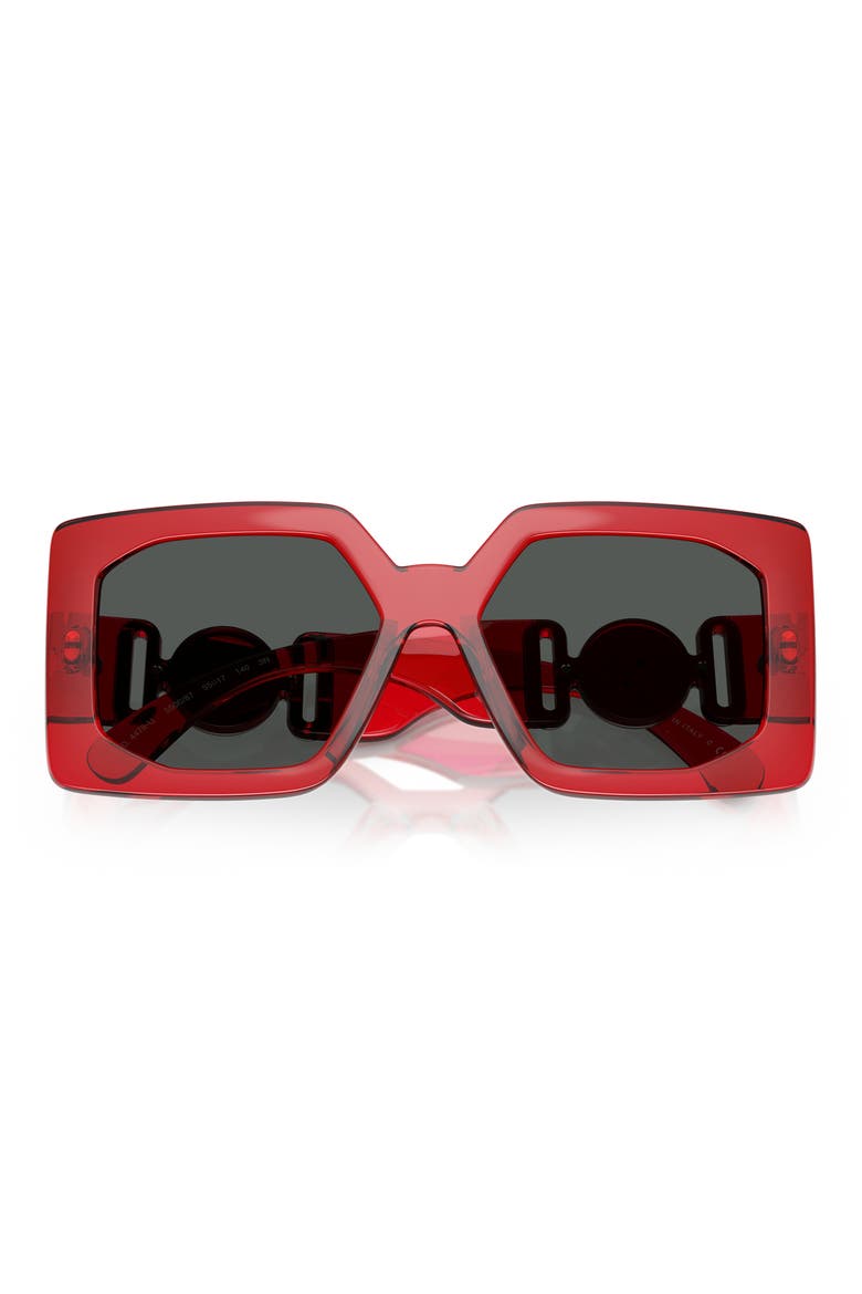 55mm Square Sunglasses, Alternate, color, TRANSPARENT RED