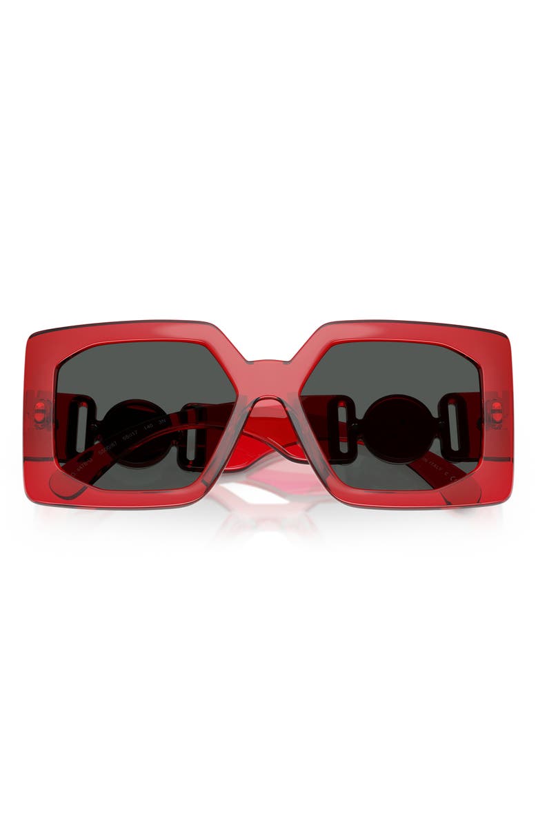 Versace 55mm Square Sunglasses, Alternate, color, Transparent Red