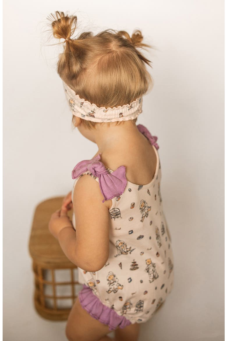 x Paddington Bear™ Organic Cotton Ruffle Bodysuit, Alternate, color, SWEET PADDINGTON
