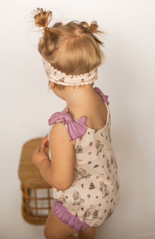 L'ovedbaby X Paddington Bear™ Organic Cotton Ruffle Bodysuit In Sweet Paddington