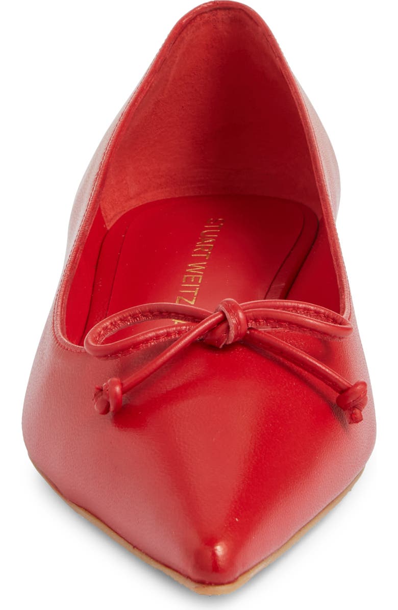 Stuart Weitzman Landon Pointed Toe Ballet Flat, Alternate, color, Cherry