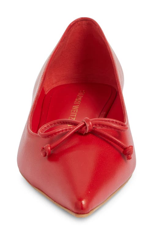 Stuart Weitzman Landon Pointed Toe Ballet Flat In Cherry