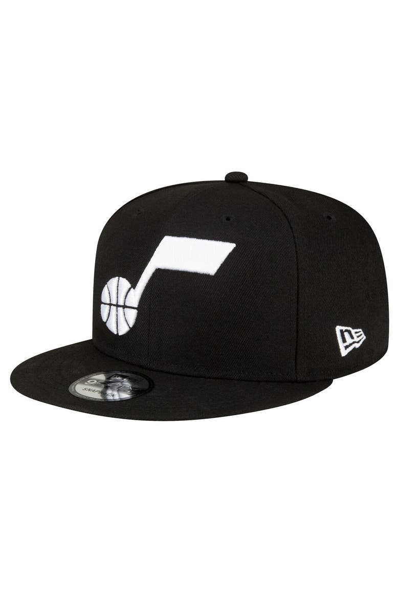 Men's New Era Black Utah Jazz Official Team Color 9FIFTY Snapback Hat, Main, color, Black