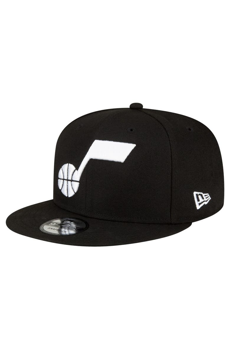 New Era Men's New Era Black Utah Jazz Official Team Color 9FIFTY Snapback Hat, Main, color, 