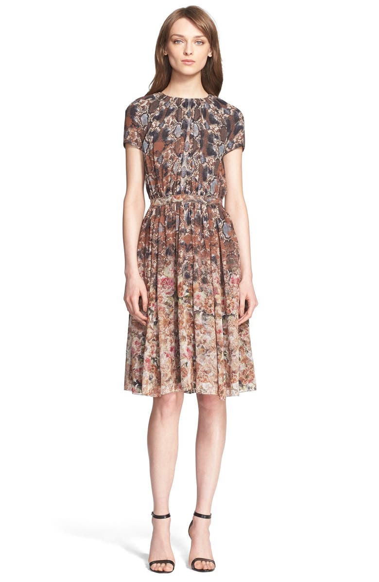 St. John Collection Print Silk Georgette Dress, Main, color, 