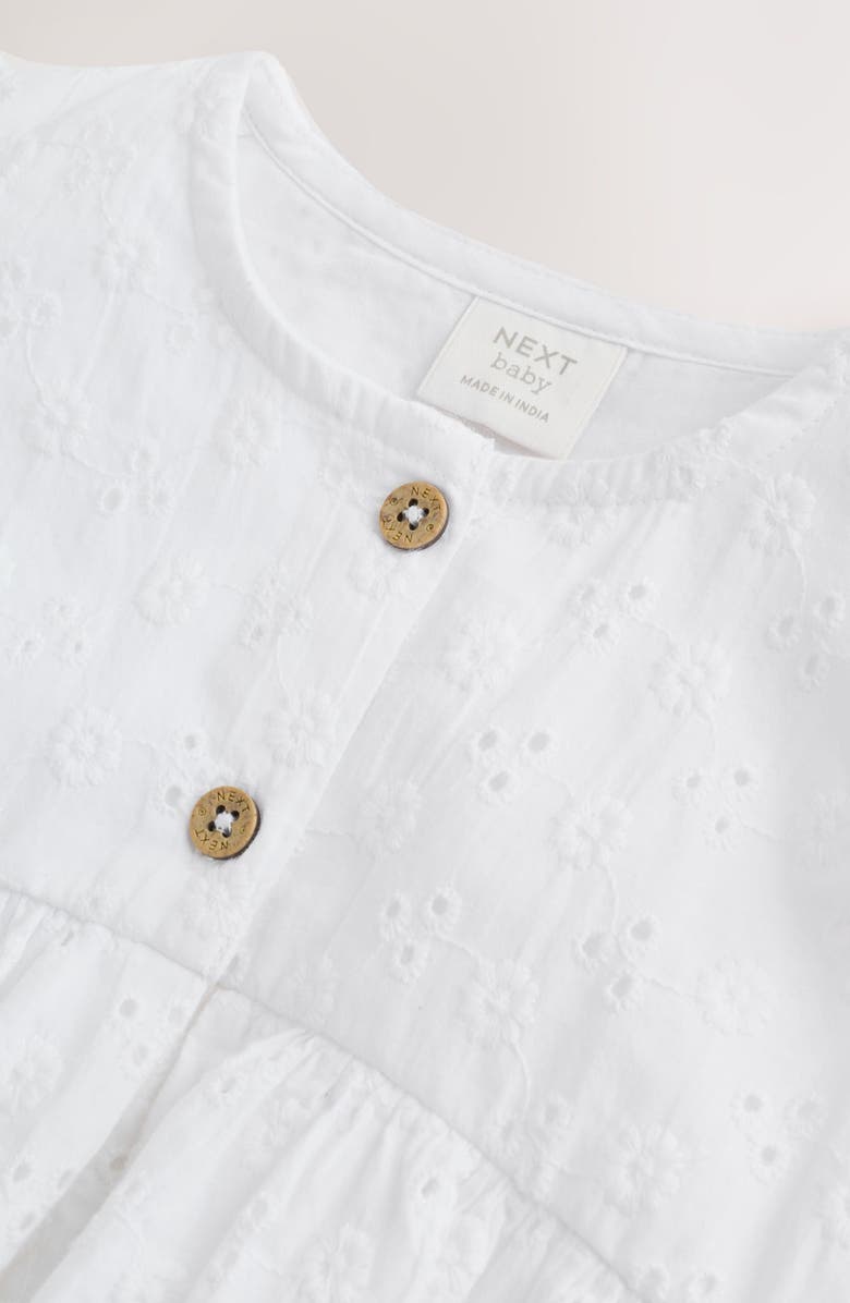 NEXT Cotton Eyelet Dress, Alternate, color, White