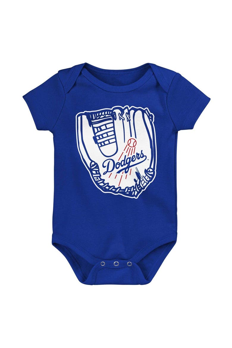 Infant Royal/White/White Los Angeles Dodgers Minor League Player Three-Pack Bodysuit Set, Alternate, color, White