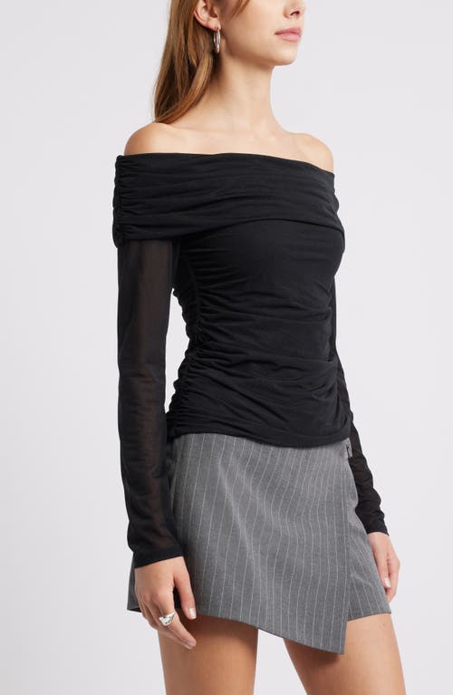 Open Edit Off The Shoulder Knit Top In Black