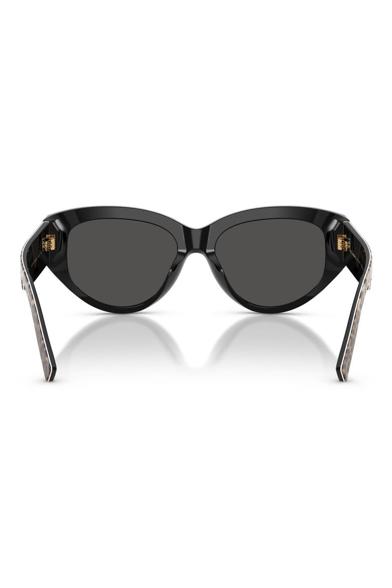 55mm Cat Eye Sunglasses, Alternate, color, LEO BROWN ON BLACK / DARK GREY