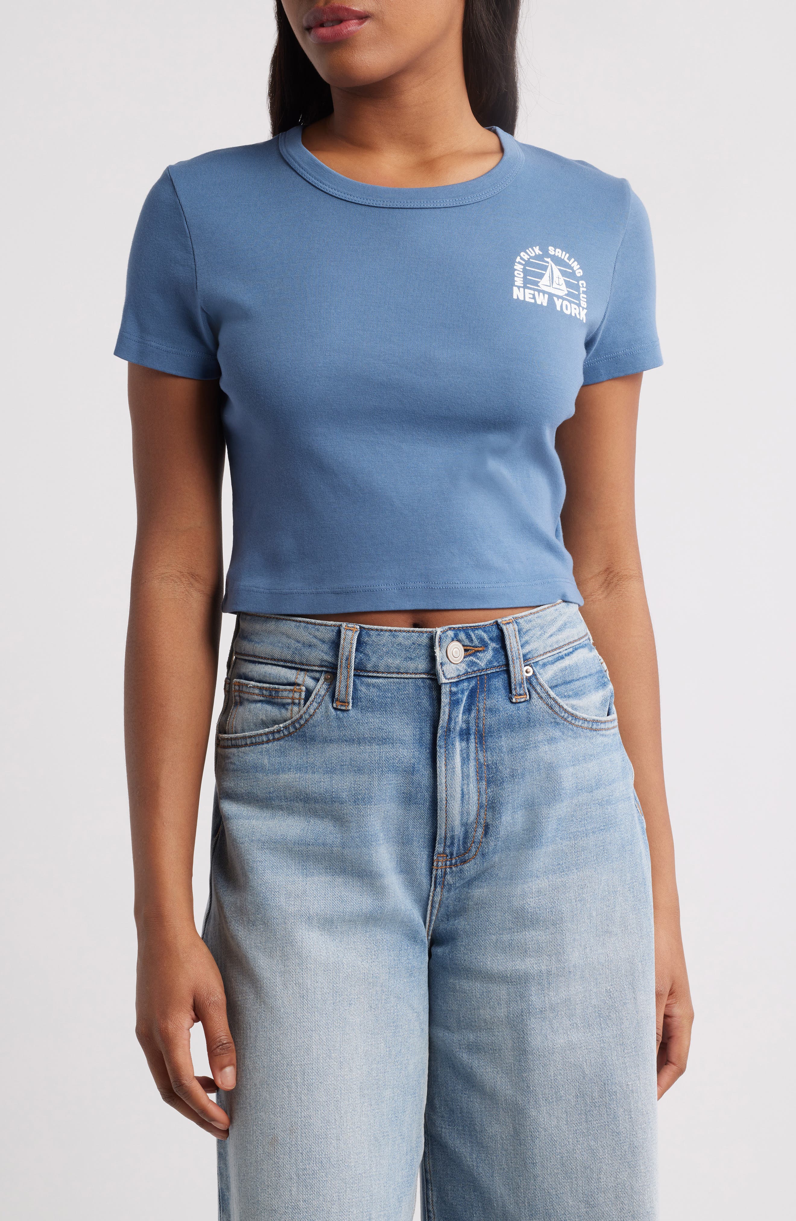 Junk Food Montauk Sailing Club Cotton Graphic Baby Tee