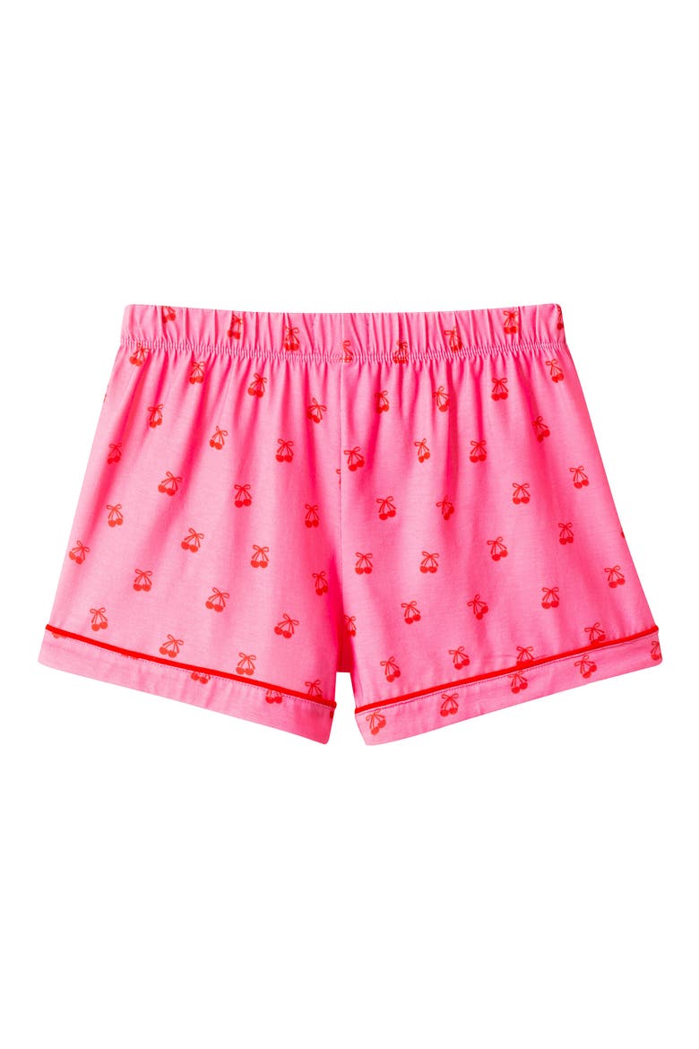 Kids' Cherry Print Two-Piece Short Pajamas, Alternate, color, PINK CHERRY