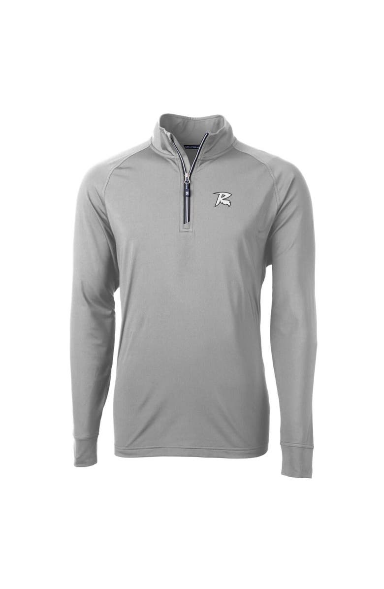 Cutter & Buck Men's Cutter & Buck  Gray Richmond Flying Squirrels Adapt Eco Knit Stretch Recycled Big & Tall Quarter-Zip Pullover Top, Alternate, color, 