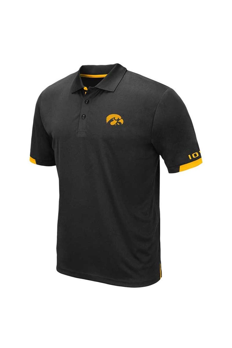 Men's Colosseum Black Iowa Hawkeyes Big & Tall Santry Polo, Alternate, color, Black