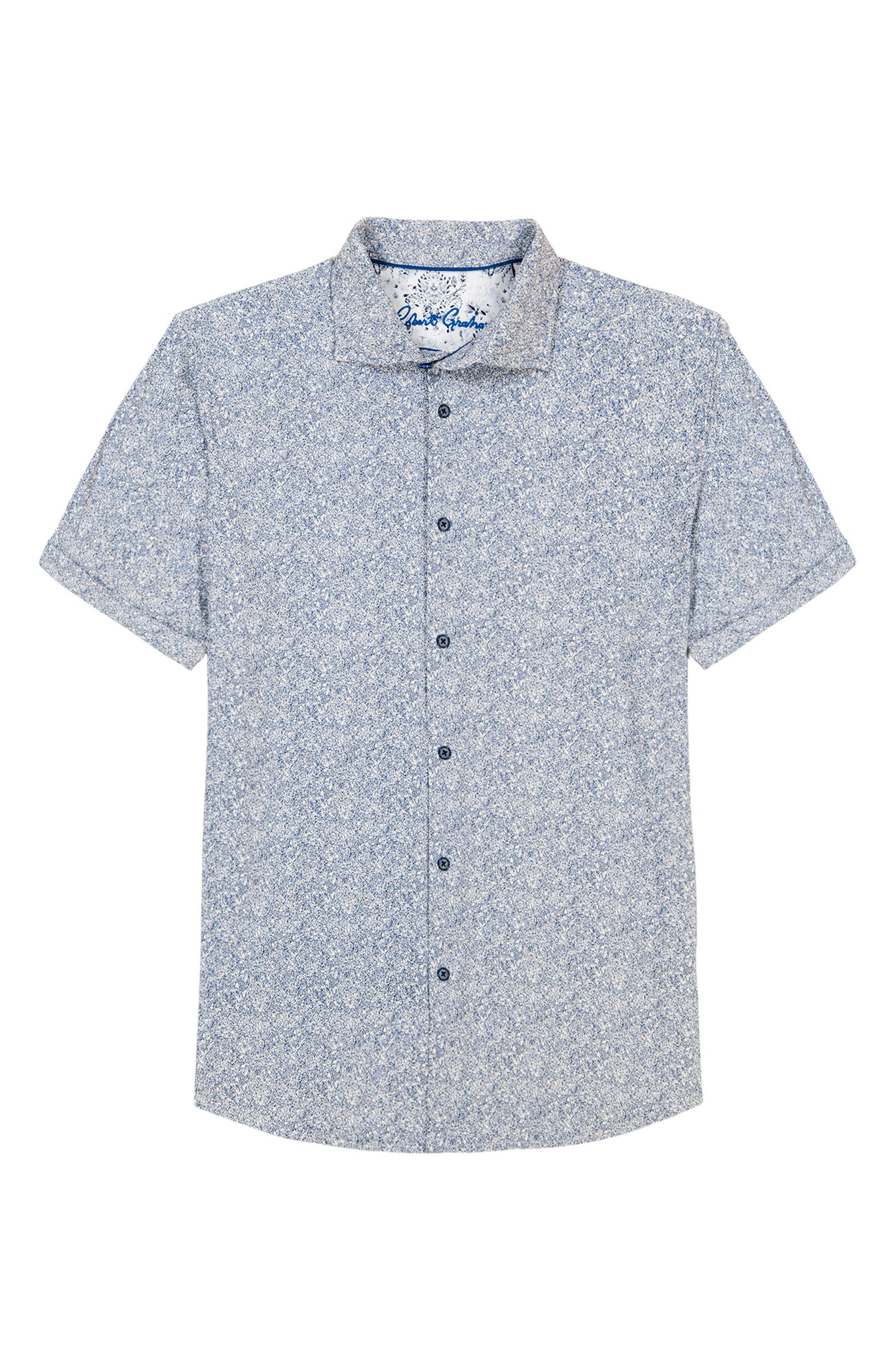 Robert Graham Scrawl Knit Short Sleeve Button-Up Shirt | Nordstromrack