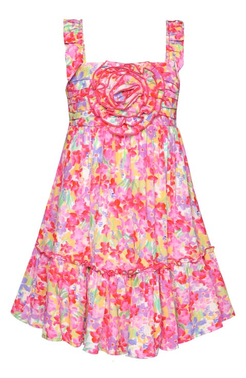 Kids' Rosette Floral Dress (Big Kid)