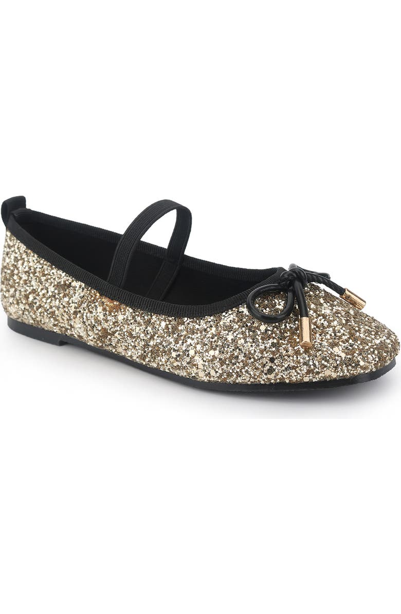 Yosi Samra Kids' Miss Emma Flat, Main, color, Gold Glitter