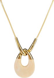 MADISON BEVERLY HILLS Vintage Oval Lucite Pendant Necklace