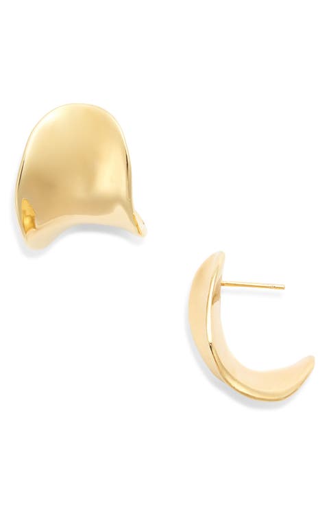 Curved J-Hoop Earrings
