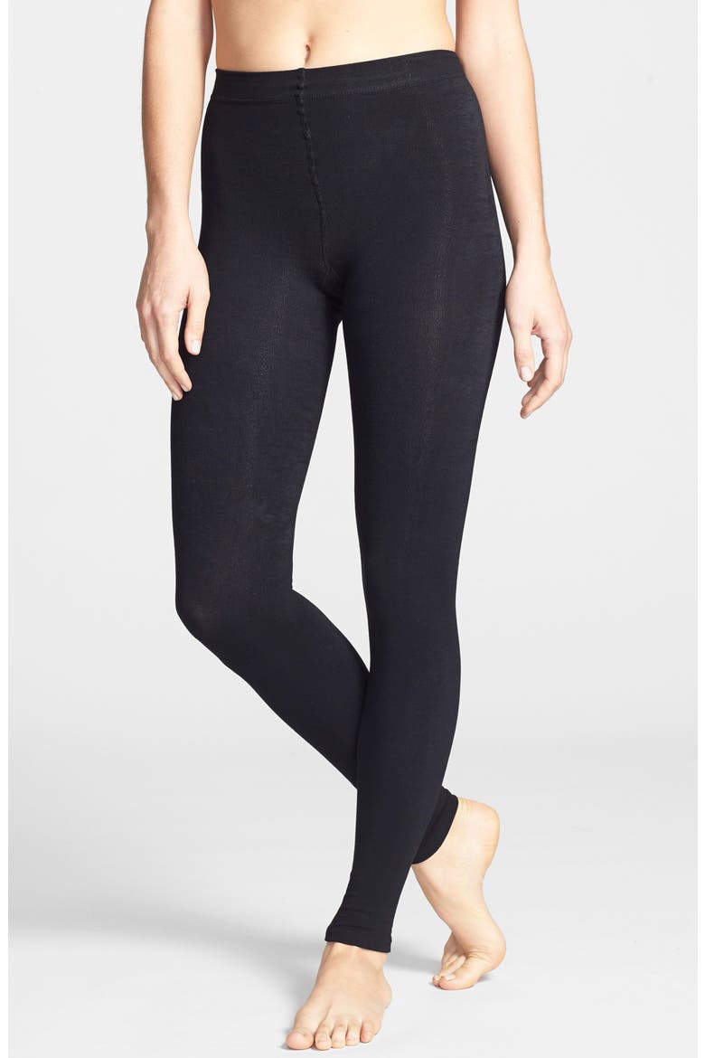 Donna Karan 'Luxe Layer' Leggings, Main, color, BLACK