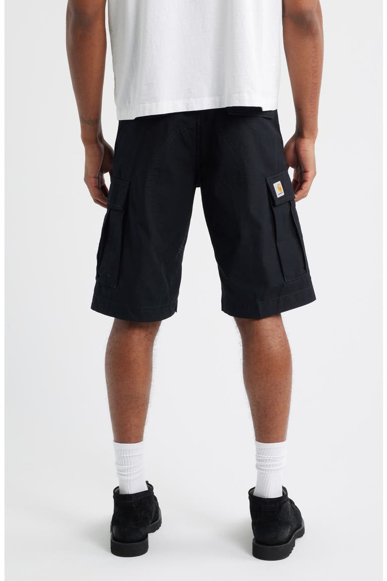 Cotton Ripstop Cargo Shorts, Alternate, color, BLACK (RINSED)