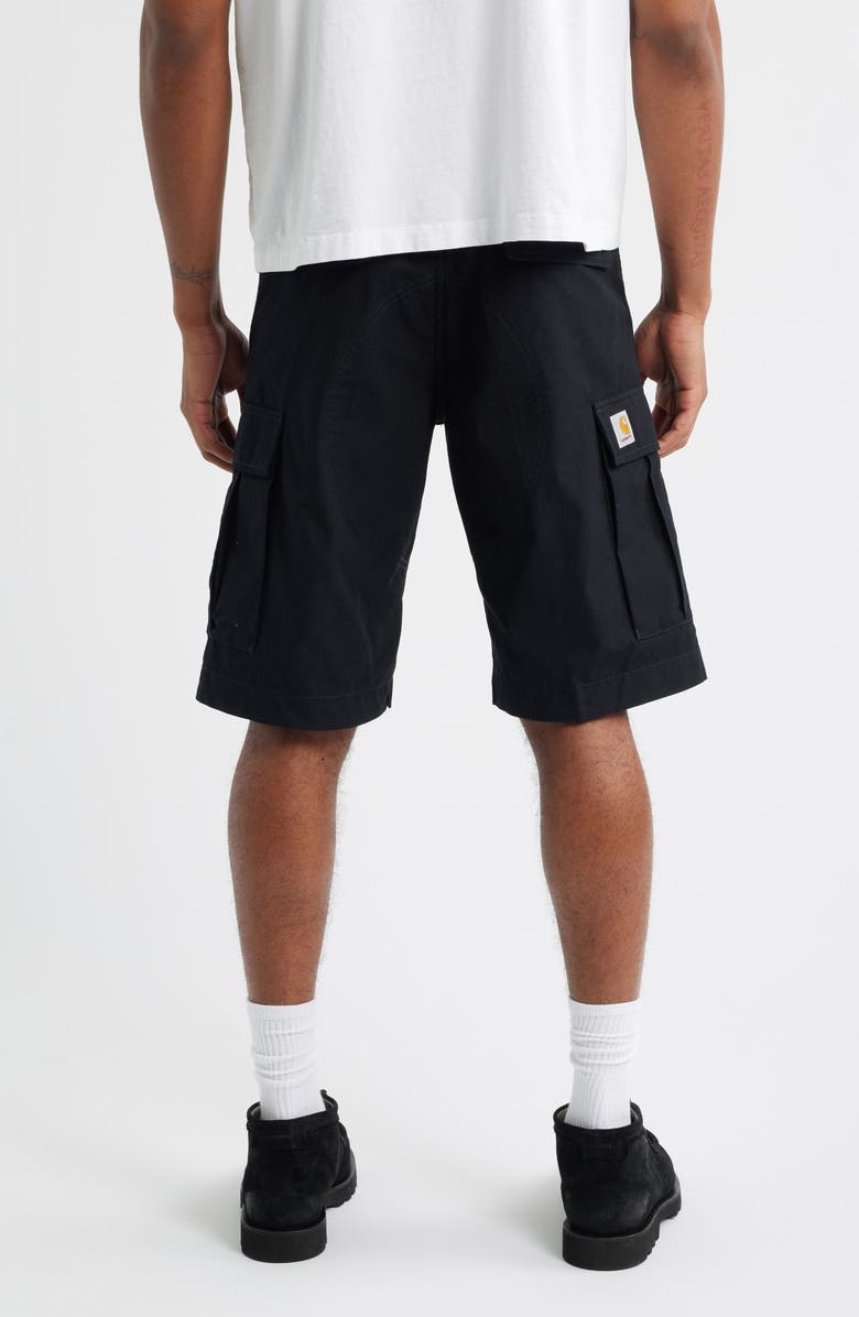 Carhartt Work In Progress Cotton Ripstop Cargo Shorts, Alternate, color, Black (Rinsed)