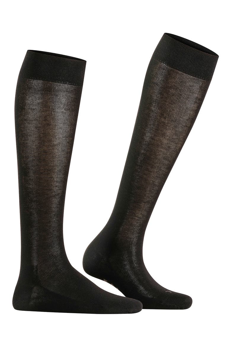 Sensitive London Cotton Blend Knee High Socks, Main, color, BLACK