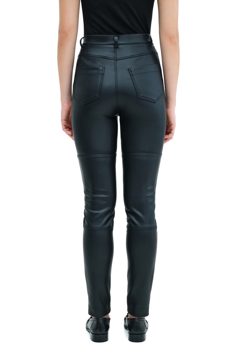 Marcella Mei Faux Leather Pants, Alternate, color, Black