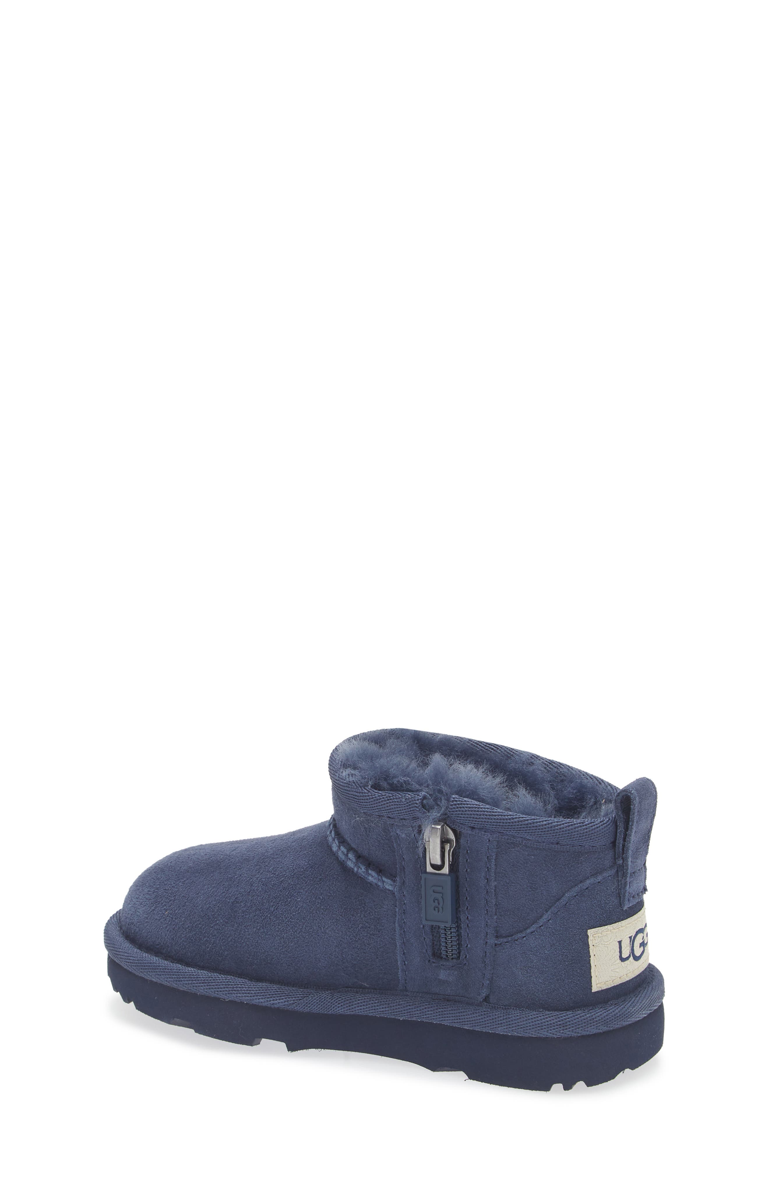 UGG<sup>®</sup> Kids' Classic Ultra Mini Water Resistant Boot, Alternate, color, New Navy